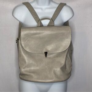 EUC Joy Susan Gray Faux Leather Backpack